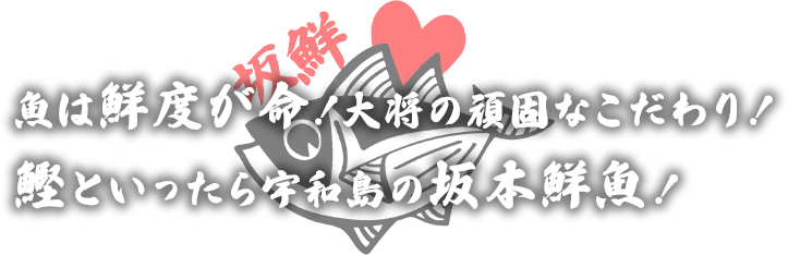 魚は鮮度が命！大将の頑固なこだわり！鰹といったら宇和島の坂本鮮魚！